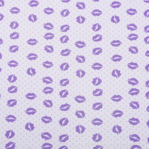Knitted Polyester Spandex Lip Print Polka Dot Fabric